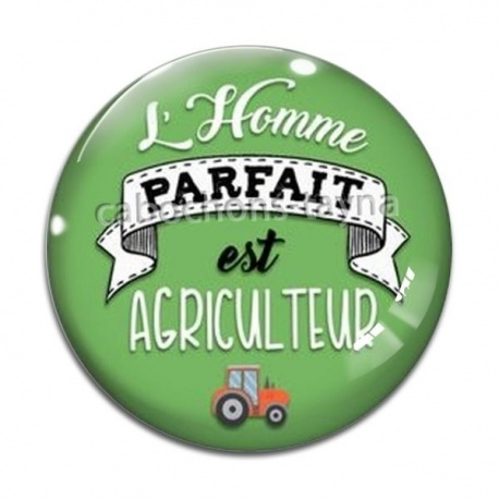 Cabochon Verre - l'homme parfait est agriculteur