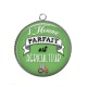 Pendentif Cabochon Argent - l'homme parfait est agriculteur