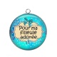 Pendentif Cabochon Argent - pour ma filleule adorée