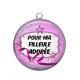 Pendentif Cabochon Argent - pour ma filleule adorée