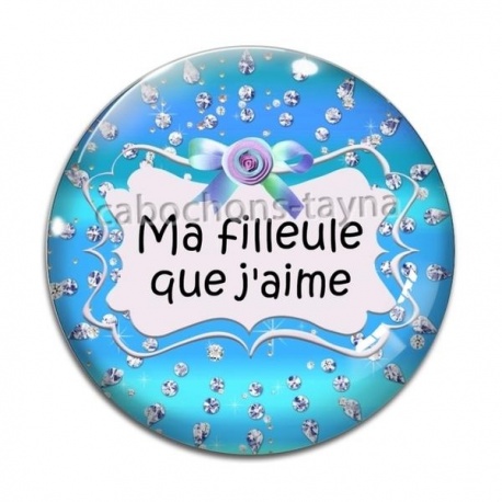 Cabochon Verre - ma filleule que j'aime