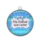 Pendentif Cabochon Argent - ma filleule que j'aime