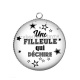 Pendentif Cabochon Argent - une filleule qui déchire