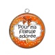 Pendentif Cabochon Argent - pour ma filleule adorée