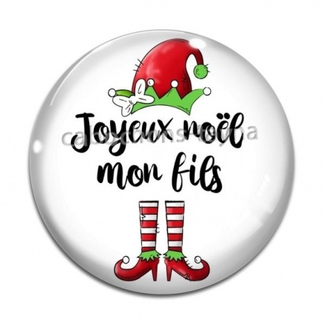 Cabochon Verre - joyeux noël mon fils