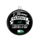 Pendentif Cabochon Argent - l'homme parfait est chauffeur