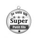 Pendentif Cabochon Argent - je suis un super fils