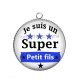 Pendentif Cabochon Argent - je suis un super petit fils