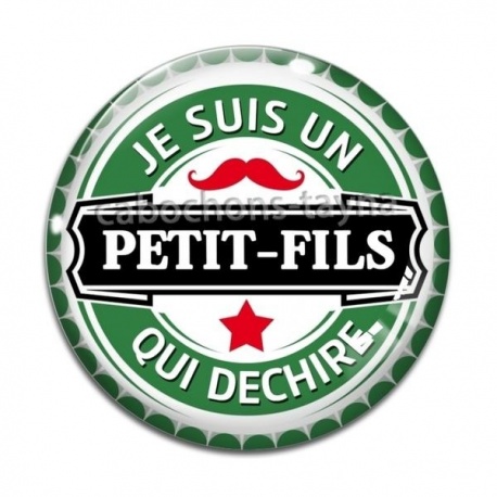 Cabochon Verre - je suis un petit fils qui déchire