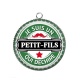 Pendentif Cabochon Argent - je suis un petit fils qui déchire