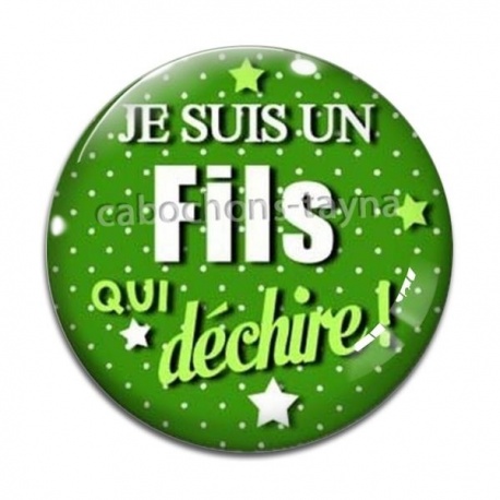 Cabochon Verre - je suis un fils qui déchire
