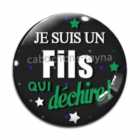 Cabochon Verre - je suis un fils qui déchire