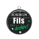 Pendentif Cabochon Argent - je suis un fils qui déchire