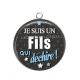 Pendentif Cabochon Argent - je suis un fils qui déchire