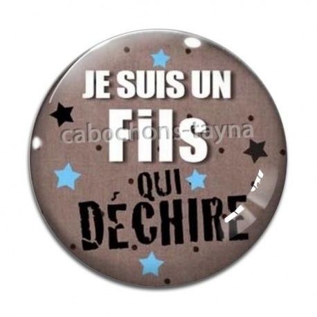 Cabochon Verre - je suis un fils qui déchire