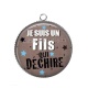 Pendentif Cabochon Argent - je suis un fils qui déchire