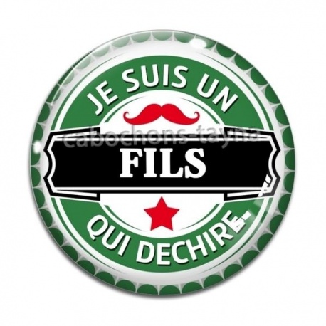 Cabochon Verre - je suis un fils qui déchire