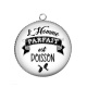 Pendentif Cabochon Argent - l'homme parfait est poisson