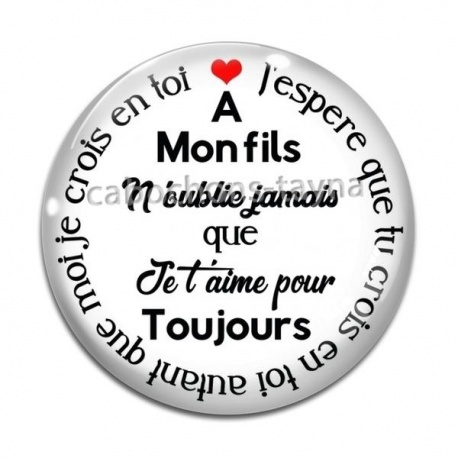 Cabochon Verre - a mon fils 