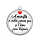 Pendentif Cabochon Argent - A mon fils n'oublis jamais que je t'aime pour toujours