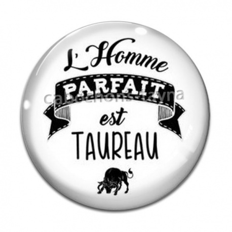 Cabochon Verre - l'homme parfait est taureau