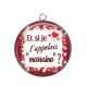 Pendentif Cabochon Argent - et si je t'appelais marraine