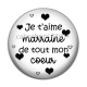 Cabochon Résine - je t'aime marraine de tout mon coeur