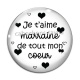 Cabochon Verre - je t'aime marraine de tout mon coeur