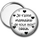 Miroir de poche - je t'aime marraine de tout mon coeur