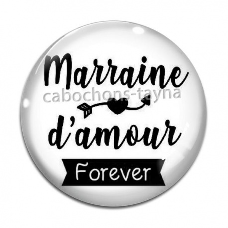 Cabochon Verre - marraine d'amour, forever