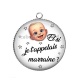 Pendentif Cabochon Argent - et si je t'appelais marraine