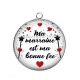 Pendentif Cabochon Argent - ma marraine est ma bonne fée