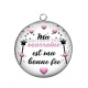 Pendentif Cabochon Argent - ma marraine est ma bonne fée