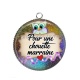 Pendentif Cabochon Argent - pour une chouette marraine