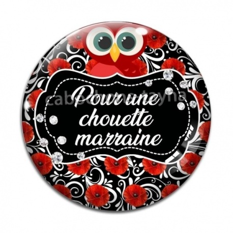 Cabochon Verre - pour une chouette marraine