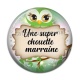 Cabochon Résine - une super chouette marraine