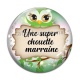 Cabochon Verre - une super chouette marraine