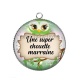 Pendentif Cabochon Argent - une super chouette marraine