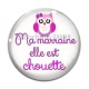 Cabochon Verre - ma marraine elle est chouette