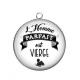 Pendentif Cabochon Argent - l'homme parfait est vierge