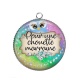 Pendentif Cabochon Argent - pour une chouette marraine