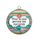 Pendentif Cabochon Argent - pour la plus gentille des marraines