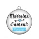 Pendentif Cabochon Argent - marraine d'amour forever