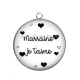 Pendentif Cabochon Argent - marraine je t'aime