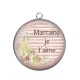 Pendentif Cabochon Argent - marraine je t'aime