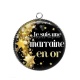 Pendentif Cabochon Argent - je suis une marraine en or