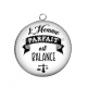 Pendentif Cabochon Argent - l'homme parfait est balance
