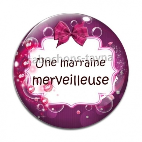Cabochon Verre - une marraine merveilleuse