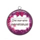 Pendentif Cabochon Argent - une marraine merveilleuse
