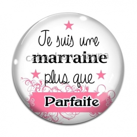 Cabochon Verre - je suis une marraine plus que parfaite